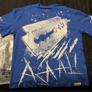 Blue Graphic T-Shirt with White Print